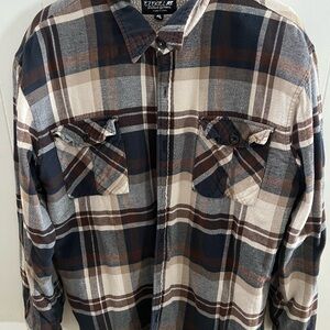Ezekiel Casual Blue and Brown Button Down Shirt